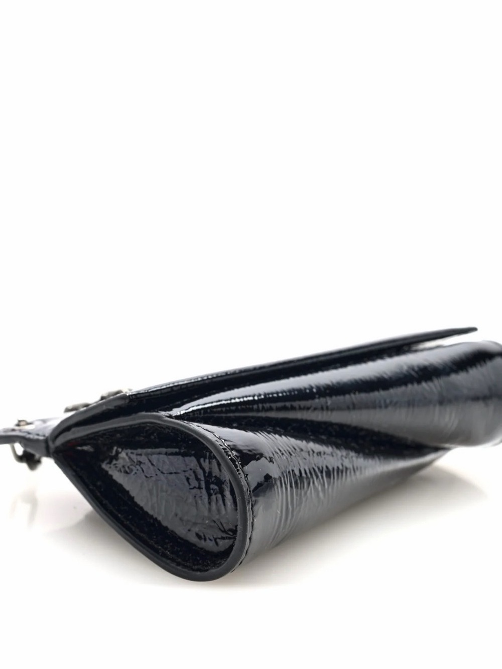 C L Loubitwist Black Patent Leather Mini Chain Shoulder Bag with Gunmetal Chain - Picture 5 of 9